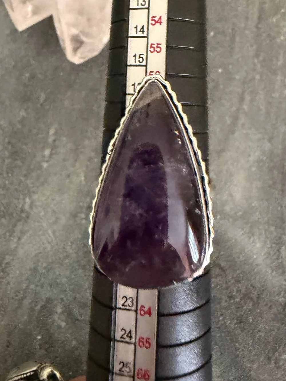 Genuine Amethyst Teardrop Large Statement Ring 9